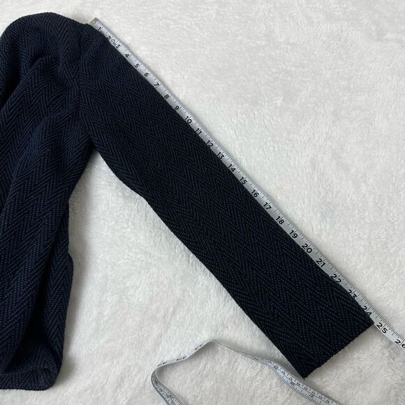 Halogen Women's Size S Open Front Waterfall Blazer Black Navy Chevron Zig Zag - Picture 8 of 10